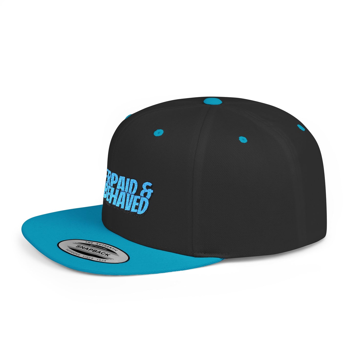 Underpaid & Misbehaved Flat Bill Snapback Cap